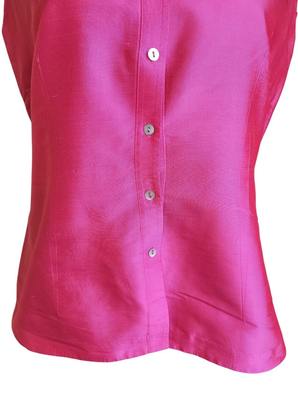 Worthington 100% Silk Pink Sleeveless Collared Shirt Women's Size M - Picture 6 of 8